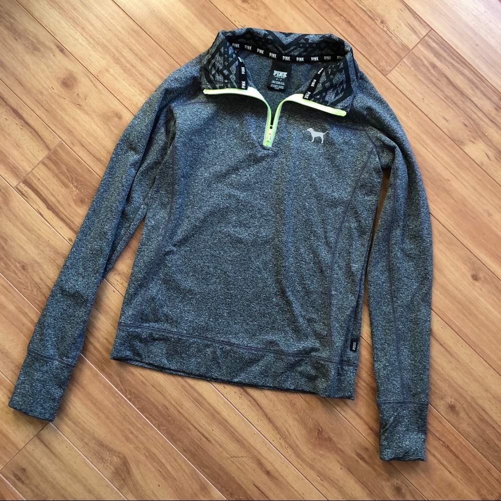 VS Pink Workout 3/4 Zip Top